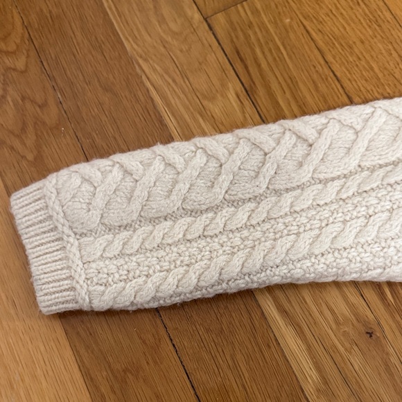 Aran Mor Ireland Cream Cable Knit Merino Wool Sweater - Picture 7 of 8